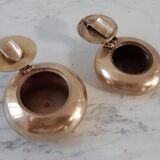 Duo of solid brass ashtrays 50s