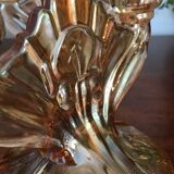 Paire de bougeoirs en verre irisé art déco