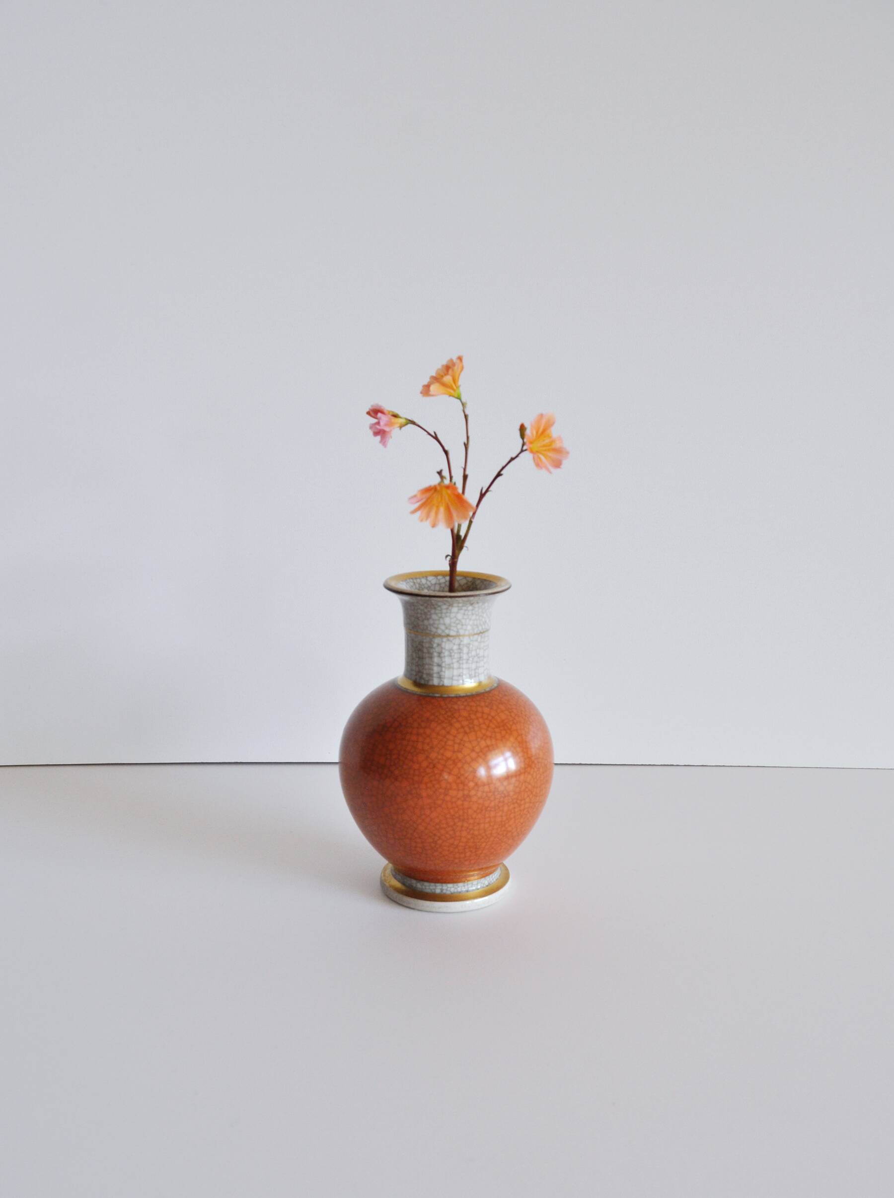 Vase en porcelaine à glaçure craquelée de Royal Copenhagen, Danemark, années 1950.