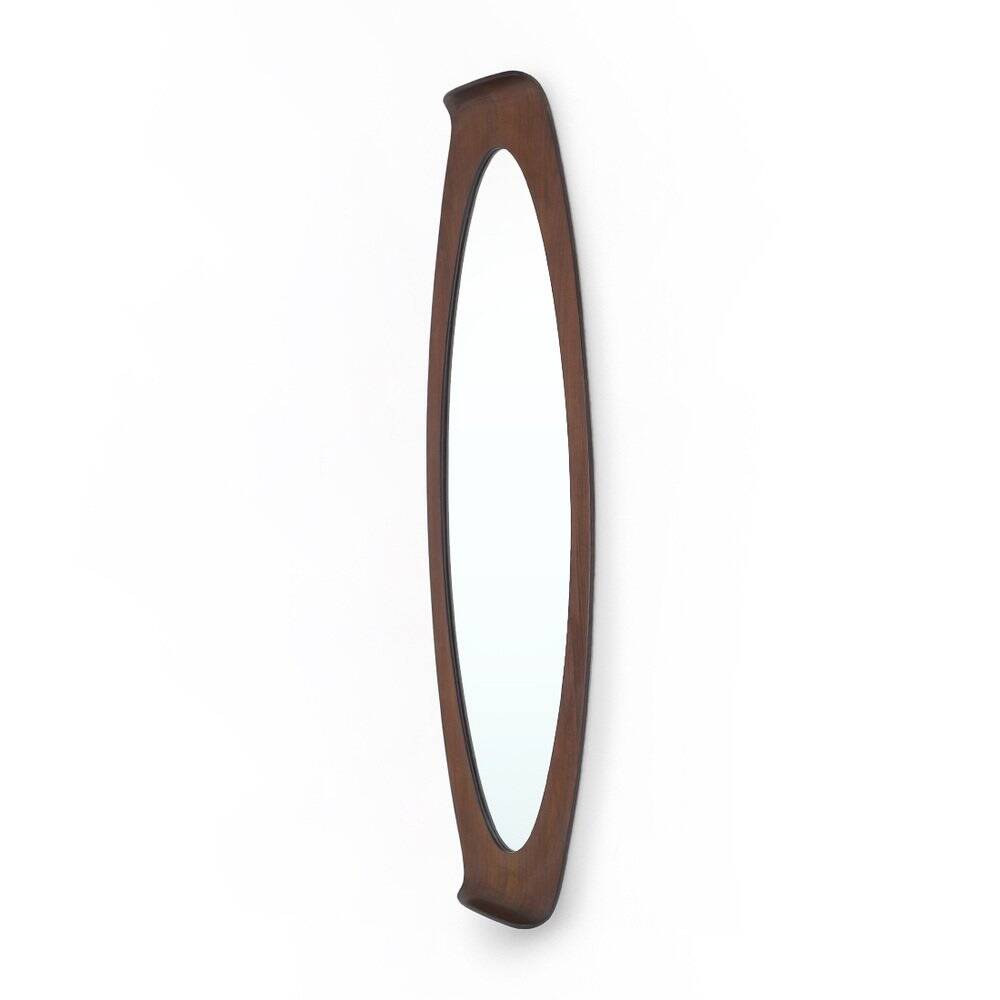 Mirror with curved wooden frame, 1960s