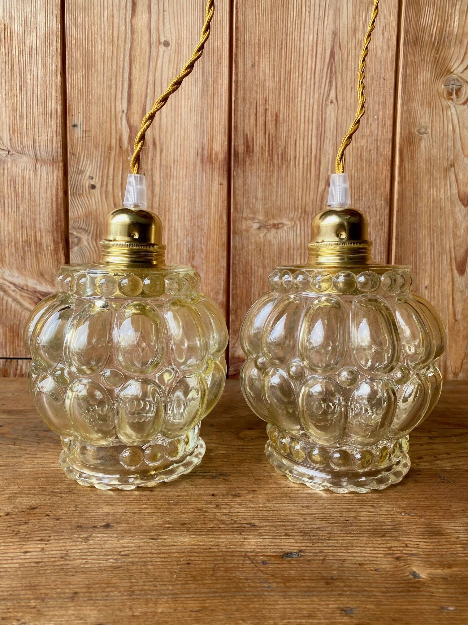 Lot de 2 suspensions baladeuse vintage.