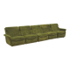 Green velvet vintage element sofa made in the 1970s