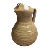 Pichet vintage en grès vernissé beige