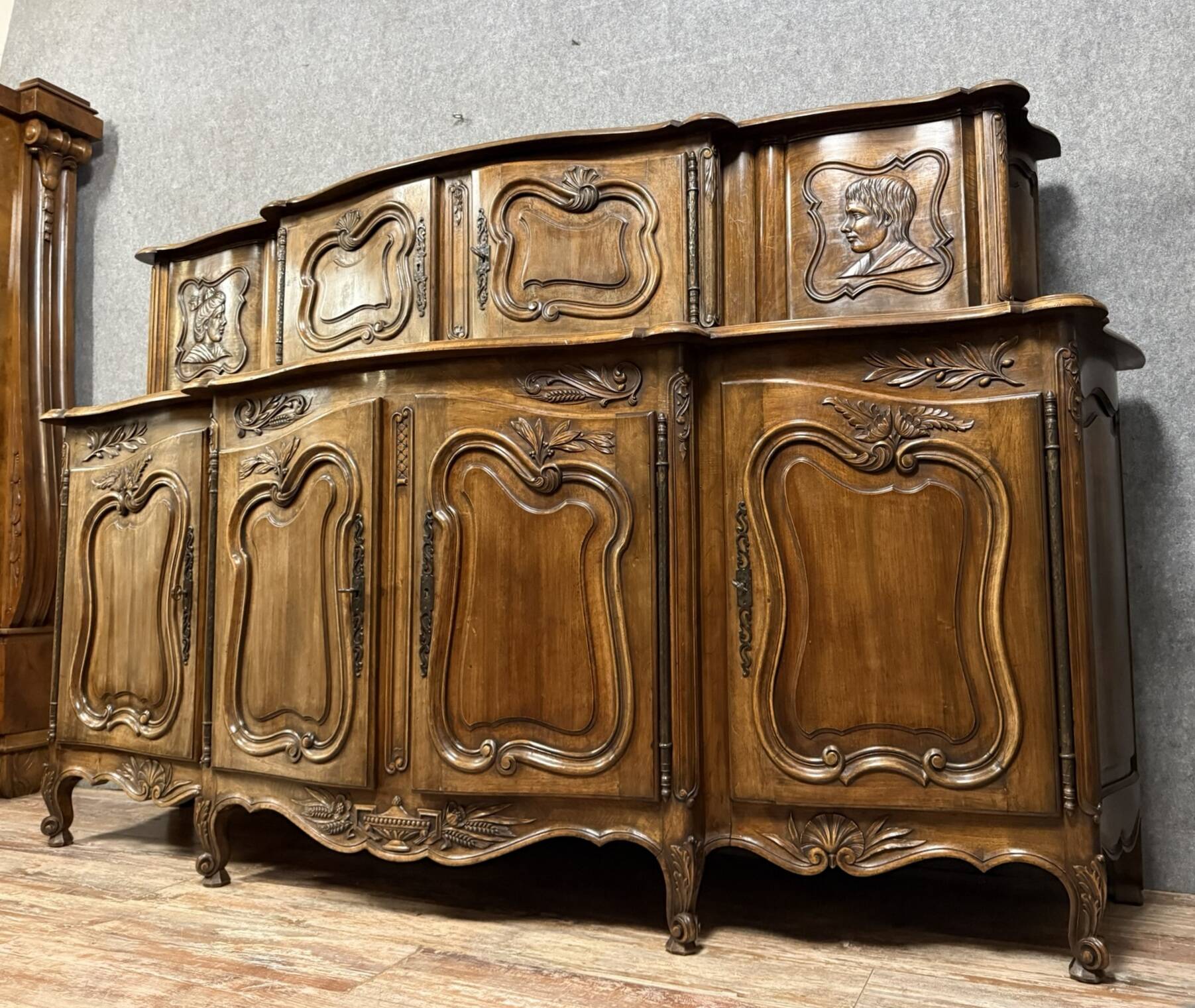 Monumental Provençal Louis XV style sliding sideboard
