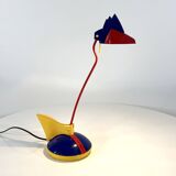 Lampe de bureau toucan bleu et rouge de brilliant leuchten Germany, 1980