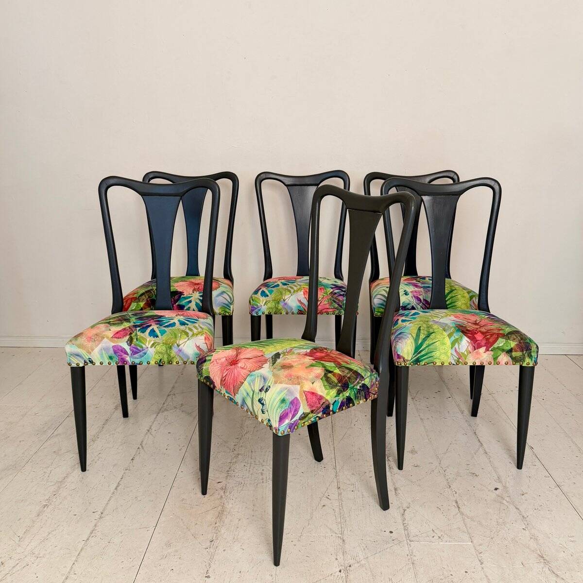 Italian vintage dining chairs by Osvaldo Borsani, 1940s, set of 6