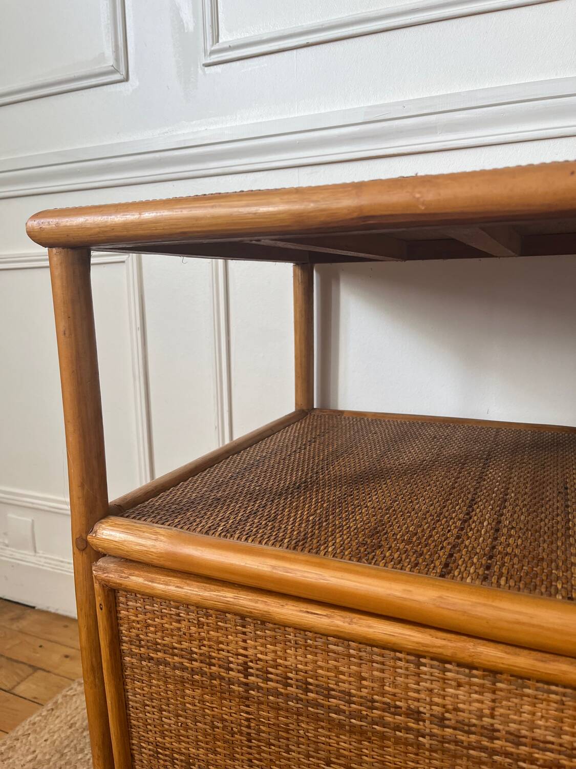 Bamboo and rattan sideboard, 1980s
