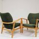 Pair of longue chairs royal green velvet by Ikea
