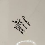 Pair of plates with rooster decor, Cocorico, in ceramic by Saint Clément