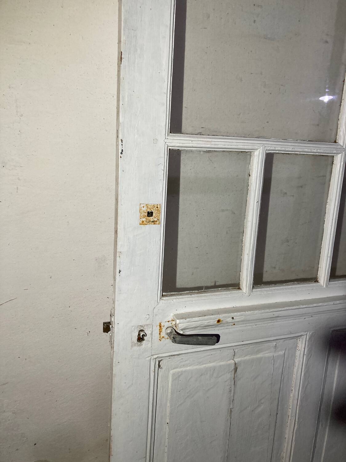 Porte vitrée ancienne style verrière atelier blanche