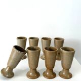 Set of eight mazagrans, stoneware, 1970s