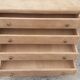 Commode 4 tiroirs pieds compas bois brut vintage