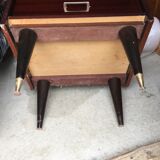 Vintage rag chest of drawers in varnished mahogany