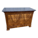 Louis-Philippe commode in burr walnut, Saint-Anne grey marble, mid-century
