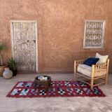 Colorful Boucherouite Moroccan rug - 93 x 245 cm