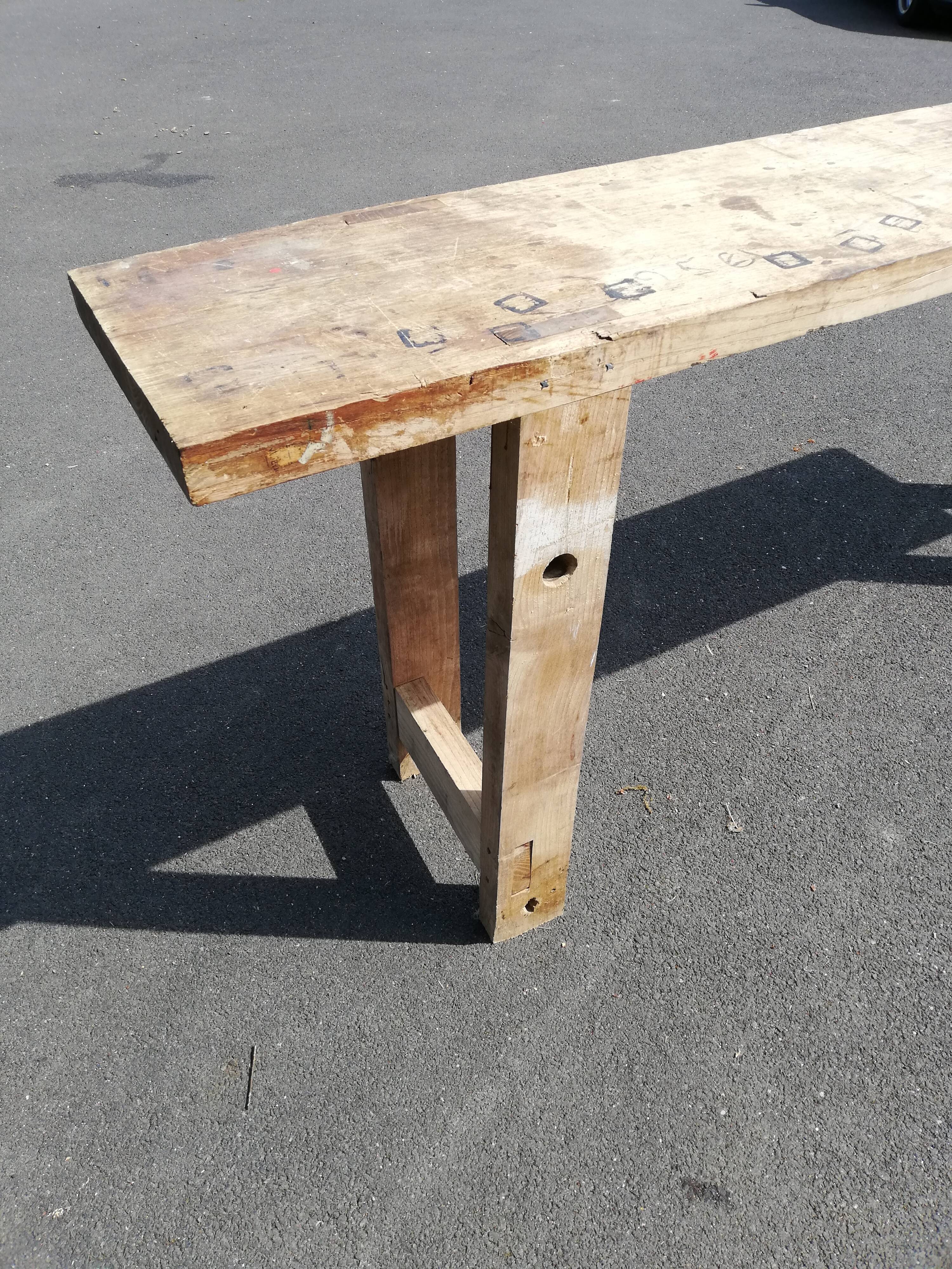 Old wooden workbench