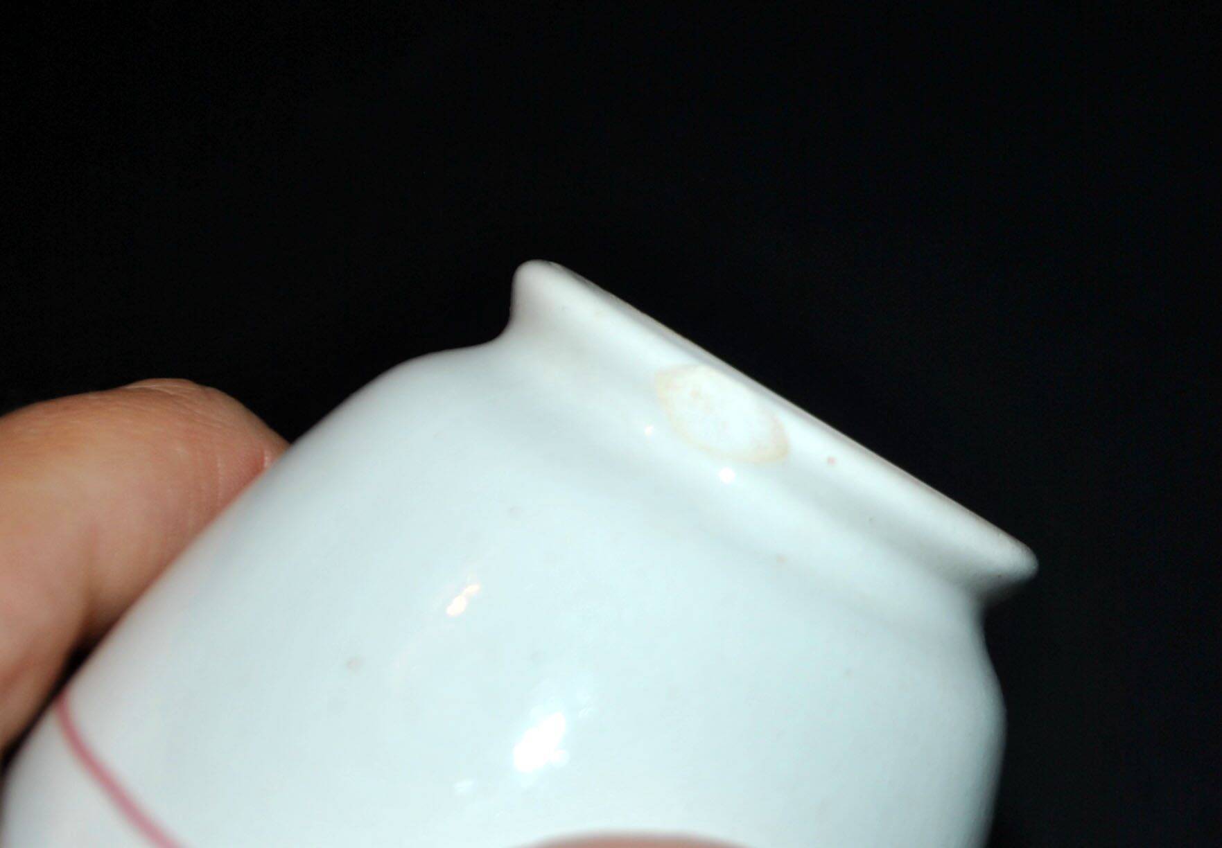 Sarreguemines earthenware milk jug - creamer in bamboo shape with stencil decoration 1920