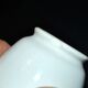 Sarreguemines earthenware milk jug - creamer in bamboo shape with stencil decoration 1920