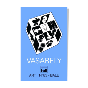 Victor Vasarely affiche echecs