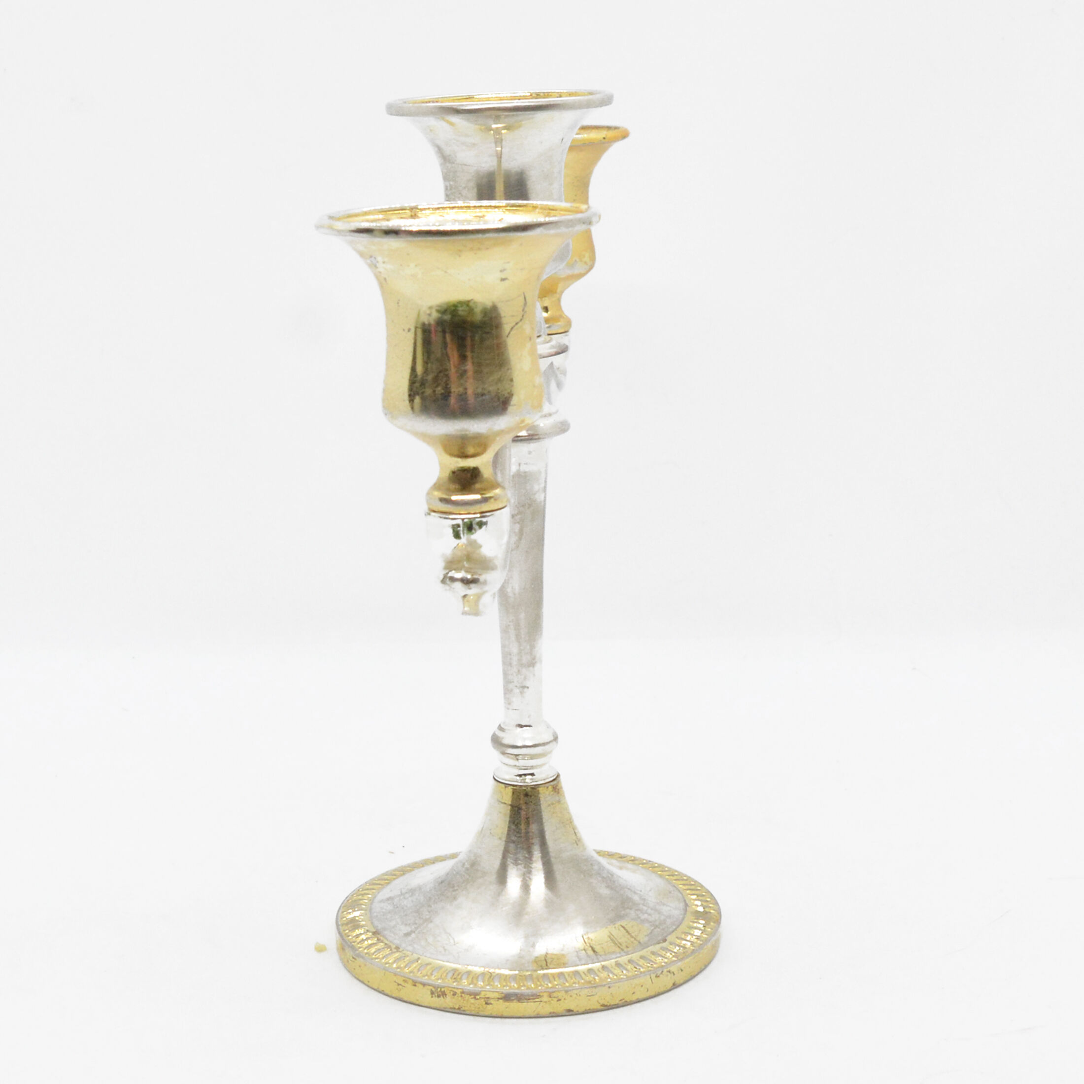 Three-branched plated candlestick, France of the south of the 20th century