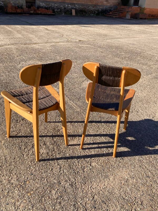 Paire de chaises Roger Landault pour Sentou