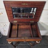 Napoleon III hairdresser in walnut and brass marquetry from the 19th century.