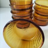 Set of 8 Duralex amber-colored ramekins