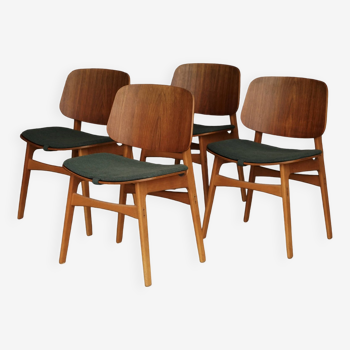 Model 155 Shell Chairs by Børge Mogensen for Søborg Møbelfabrik. Set of 4