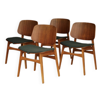 Model 155 Shell Chairs by Børge Mogensen for Søborg Møbelfabrik. Set of 4