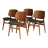 Model 155 Shell Chairs by Børge Mogensen for Søborg Møbelfabrik. Set of 4