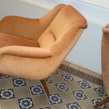 Armchair sculptural vintage 50s copper and restored