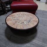Round coffee table "Herbariums" by Roger Capron - 1960s/1970s - Vallauris