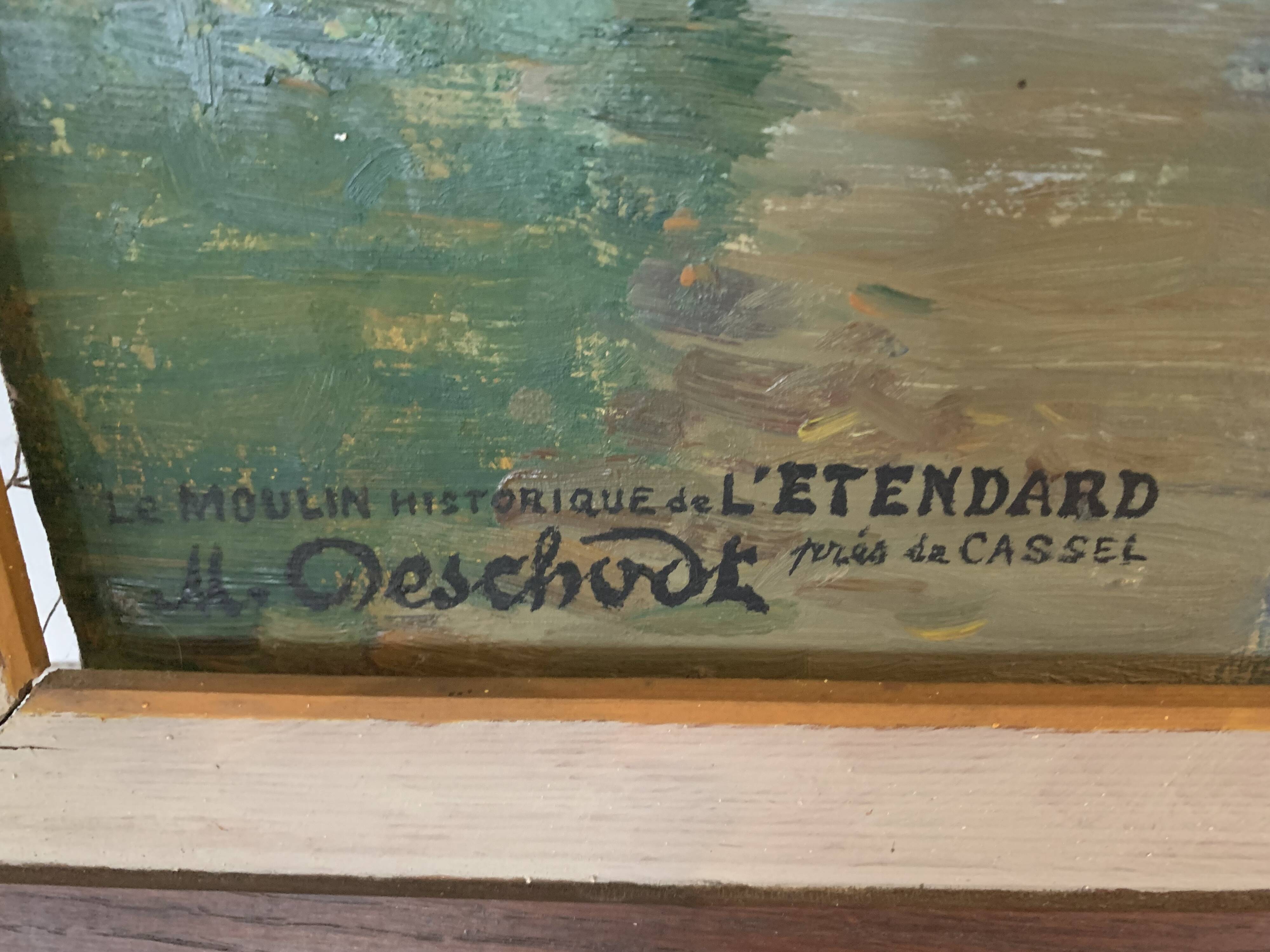 M.deschoot (1899/1971) oil on canvas "moulin de l'étendard" xx century