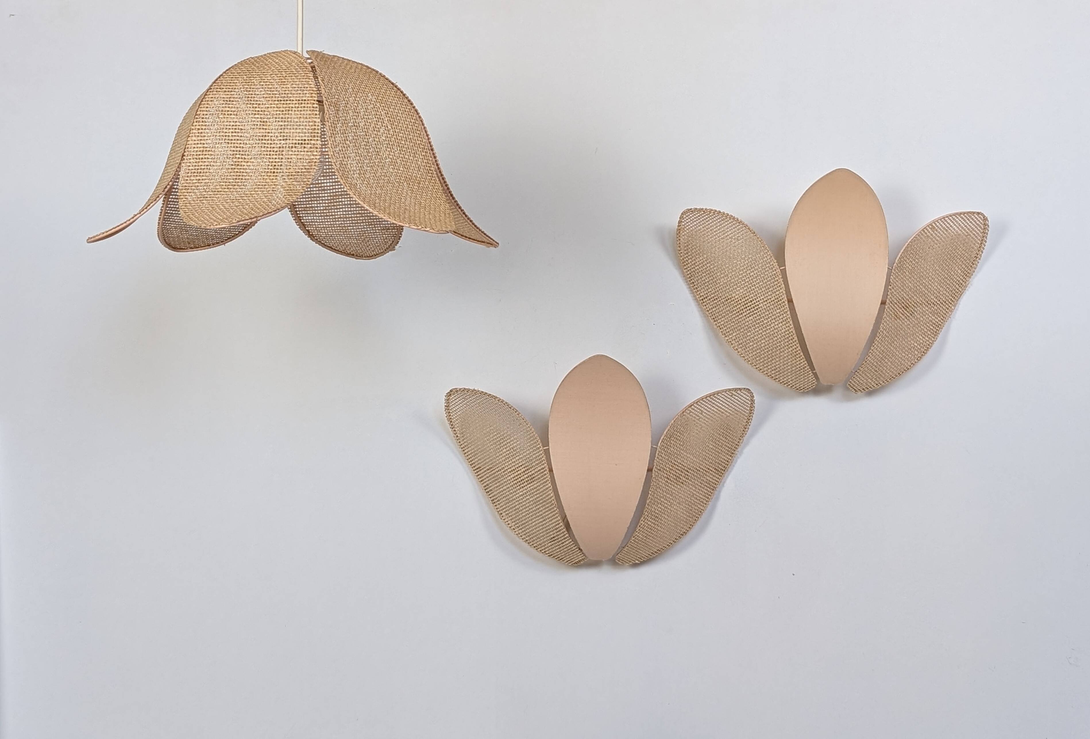 Pair of flower wall lights