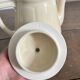Antique ivory earthenware teapot – Art Deco style – 1930s/50s