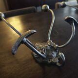 Cast iron and metal wall coat rack with hooks - Late 19th century