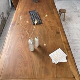 Solid walnut farmhouse castle table 1900 XXL