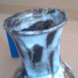 Glazed vase shiny white silver
