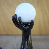 Vintage table lamp, bedside lamp, hand-shaped ceramic lamp with ball globe, side lamp