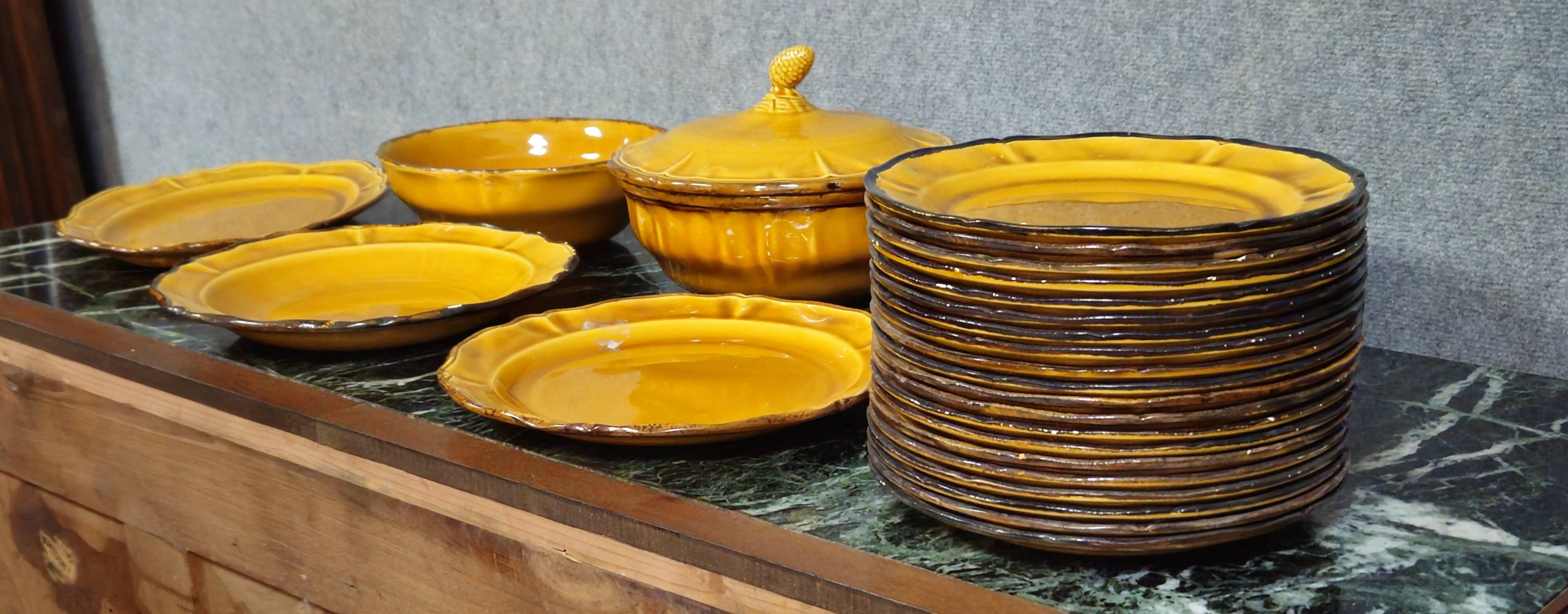 vintage ceramic tableware in yellow – Faience from Haute Provence