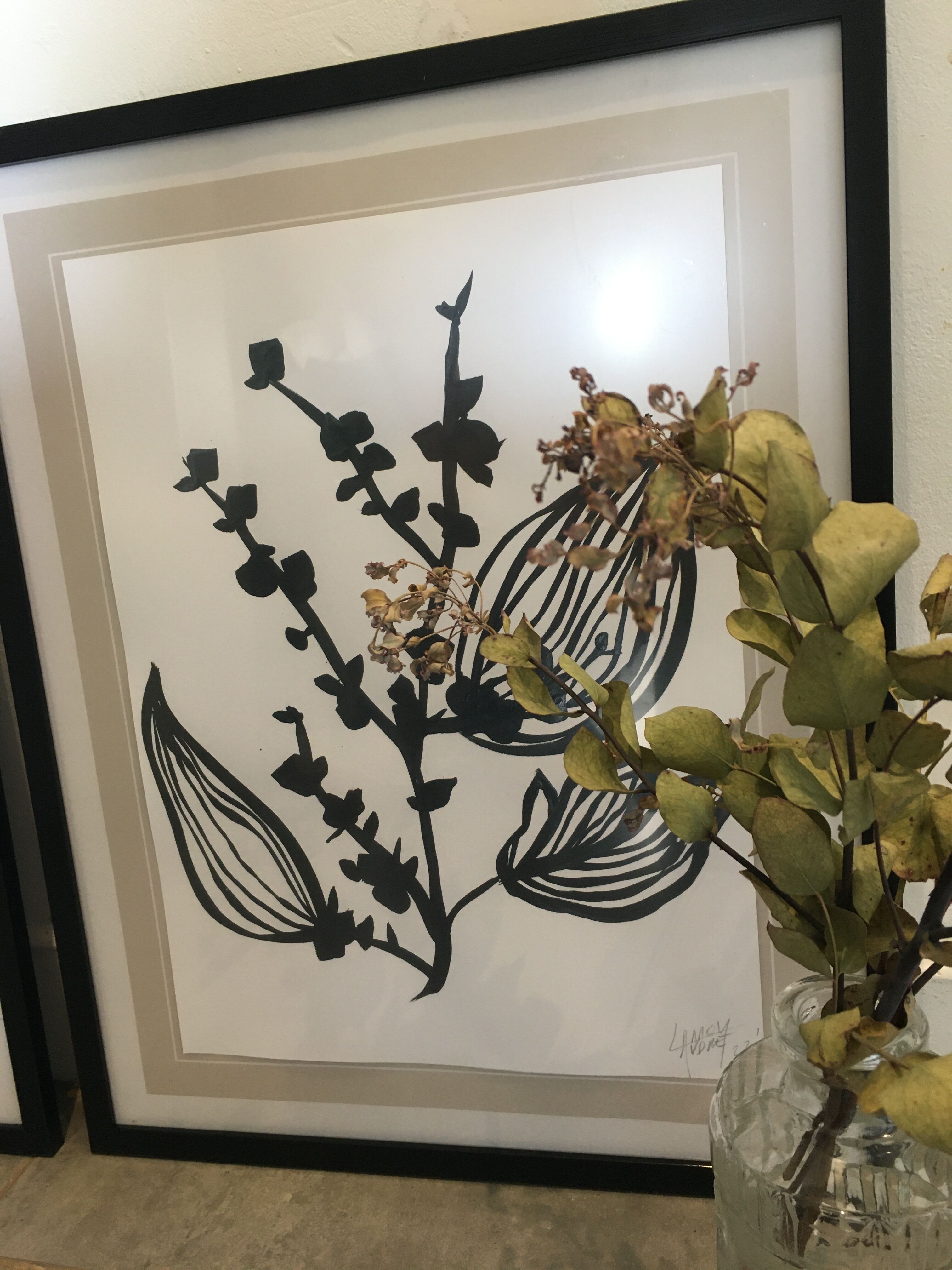 Diptych illustration plants caly