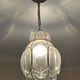 Old Venetian blown glass chandelier, Murano lighting fixture in wrought iron structure