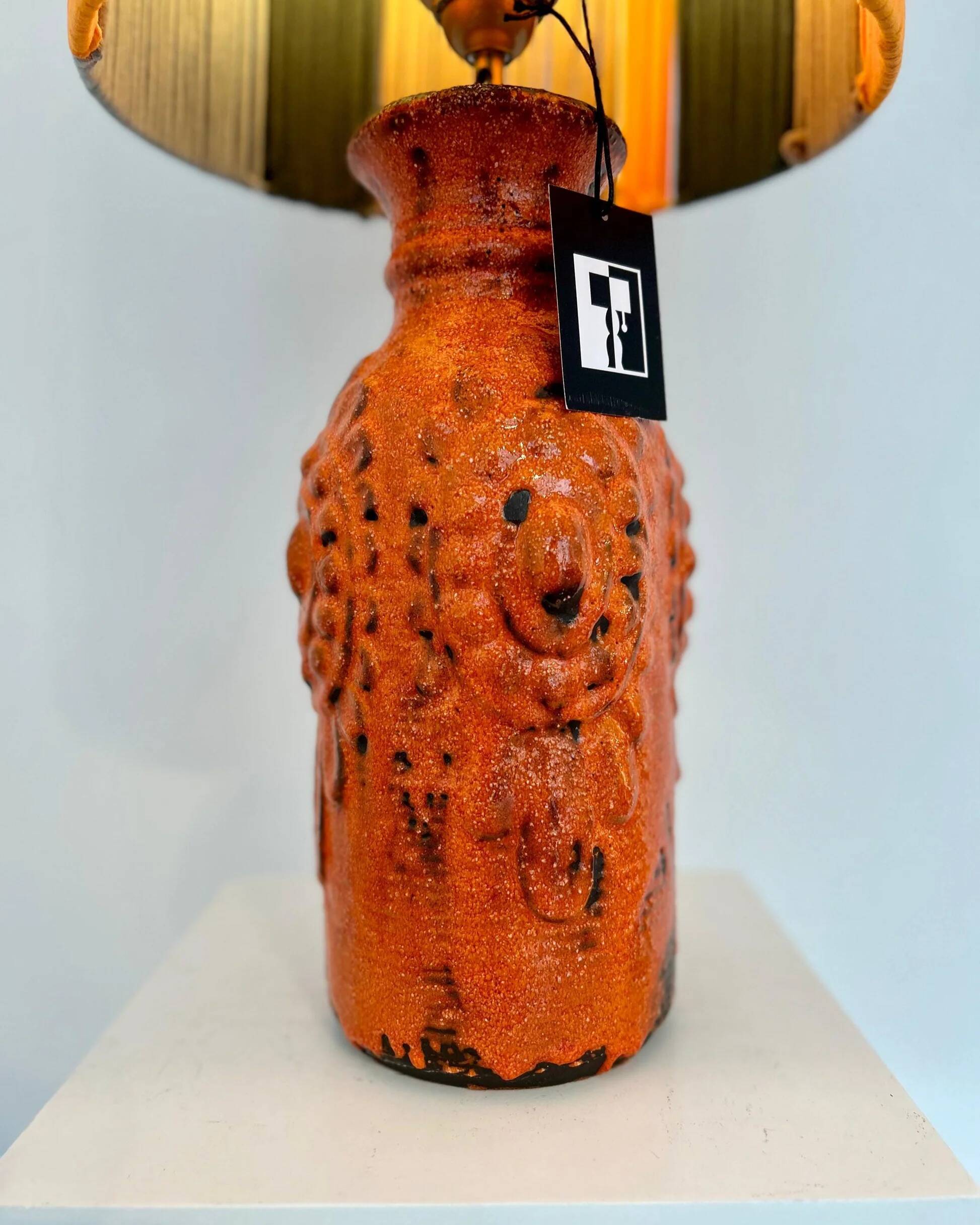 Large Vintage Fat Lava Vase Table Lamp by Carstens Tönnieshof - WGP