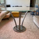Design glass and steel high table 6-8 seats