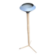 Vintage ashtray on a beige and grey metal stand.