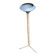 Vintage ashtray on a beige and grey metal stand.