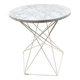 Eiffel-style side table – round top with white marble effect – design year