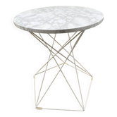 Eiffel-style side table – round top with white marble effect – design year
