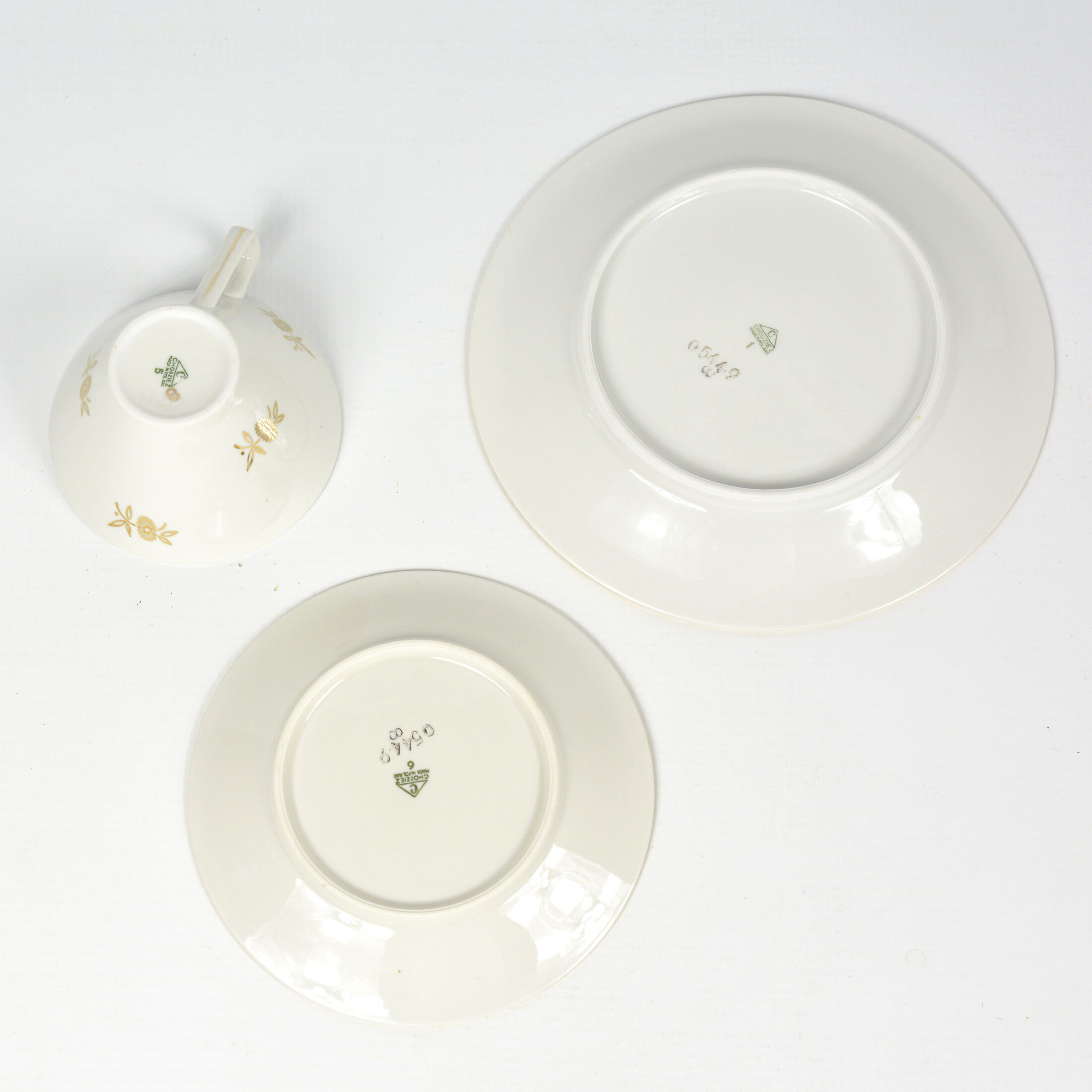 Porcelain breakfast set, Chodziez, Poland, 1950s