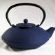 Japanese teapot in blue cast iron